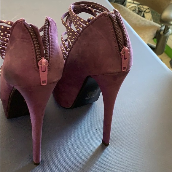 Vintage bebe purple suede high heel strappy - Picture 4 of 9